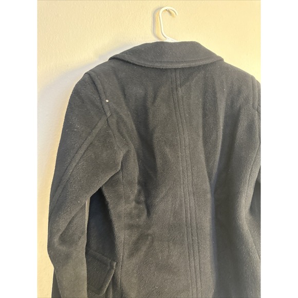 J. Crew Black Wool Mohair Thick Double Breasted Peacoat, Size Small S - Picture 9 of 13